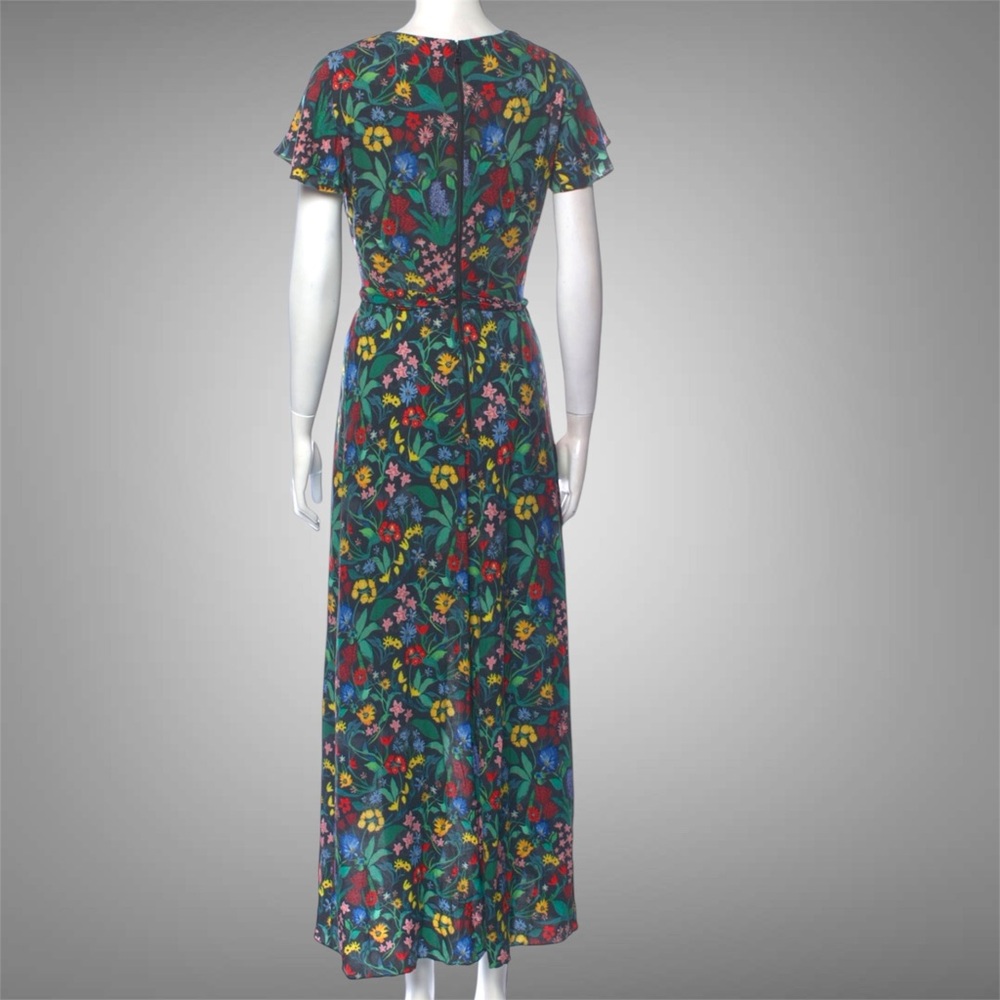 Alice + Olivia Green Pink Yellow Blue Wrap Ruffled Sundress - Picture 5 of 5